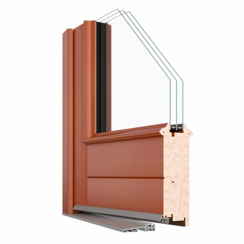 dřevěné vchodové dveře OTHERM KLASIK - pro zasklení je použita ozdobná zasklívací lišta