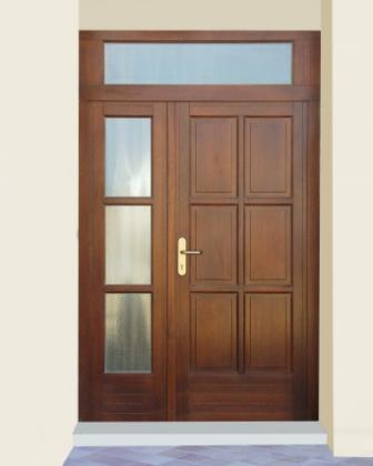dvoukřídlé dřevěné dveře s nadsvětlíkem OTHERM